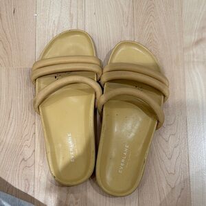 Everlane Mustard Slide Sandals
